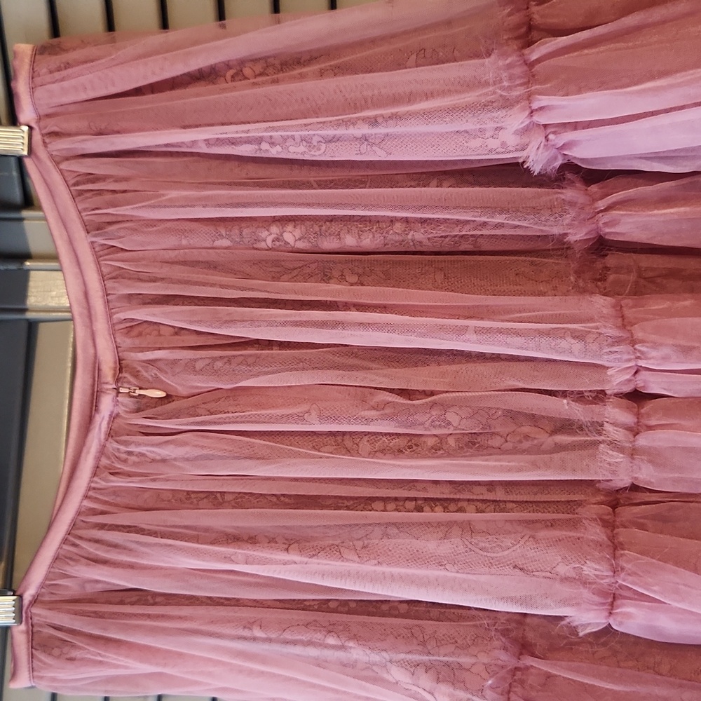 Brenda Knight x Free People Anne Tulle Maxi Skirt Mauve Pink Fairy Cottage - Picture 7 of 13